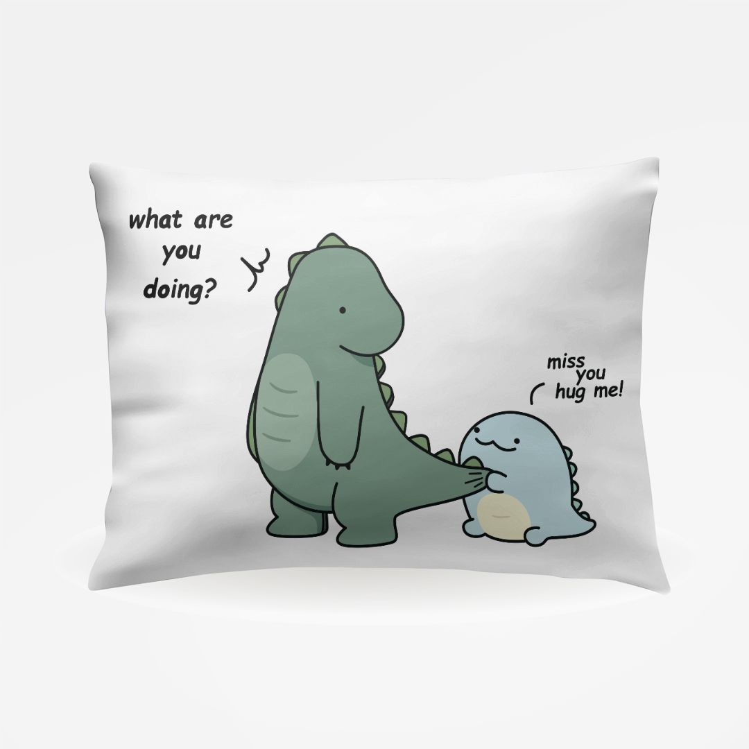 Tails of Two Dinosaurs Standard Pillowcase
