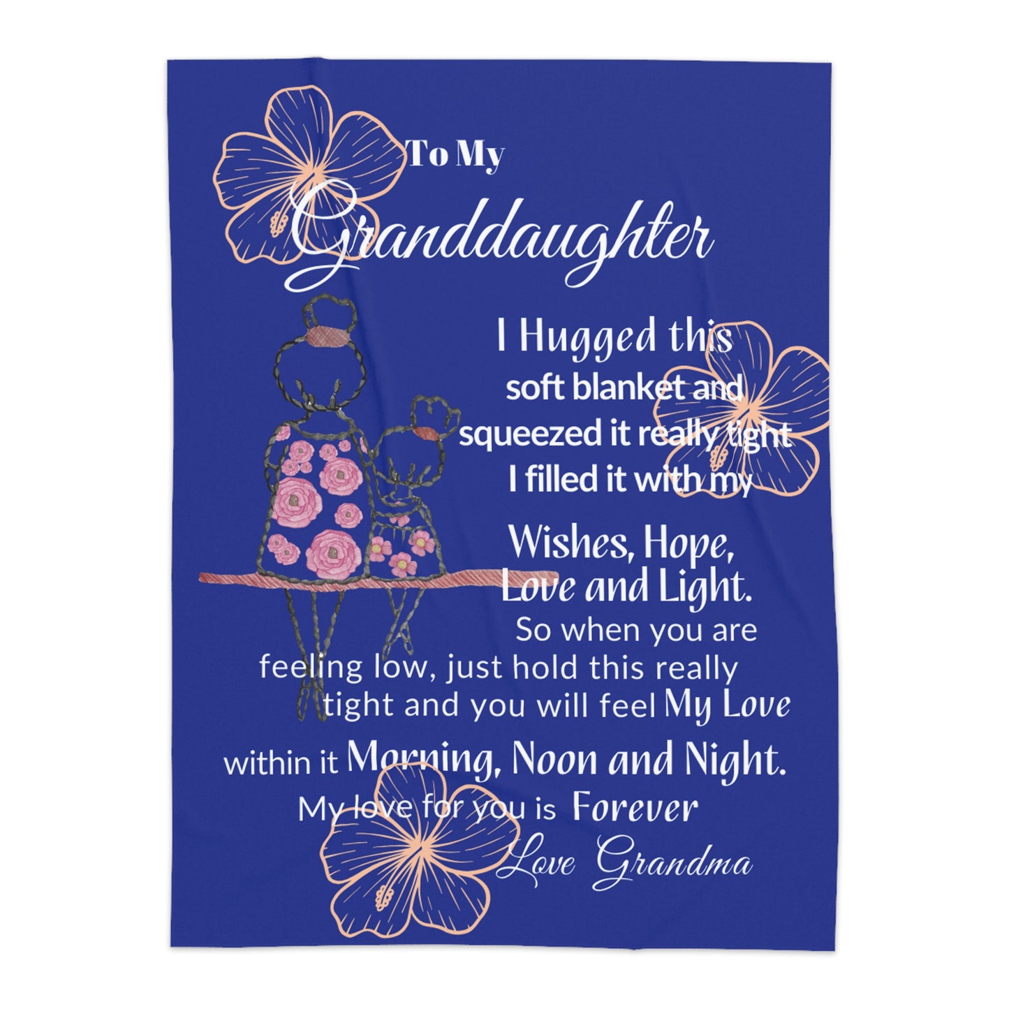 "To My Granddaughter" Sentimental Hug Blanket | Sherpa Blanket - Design Studios Direct