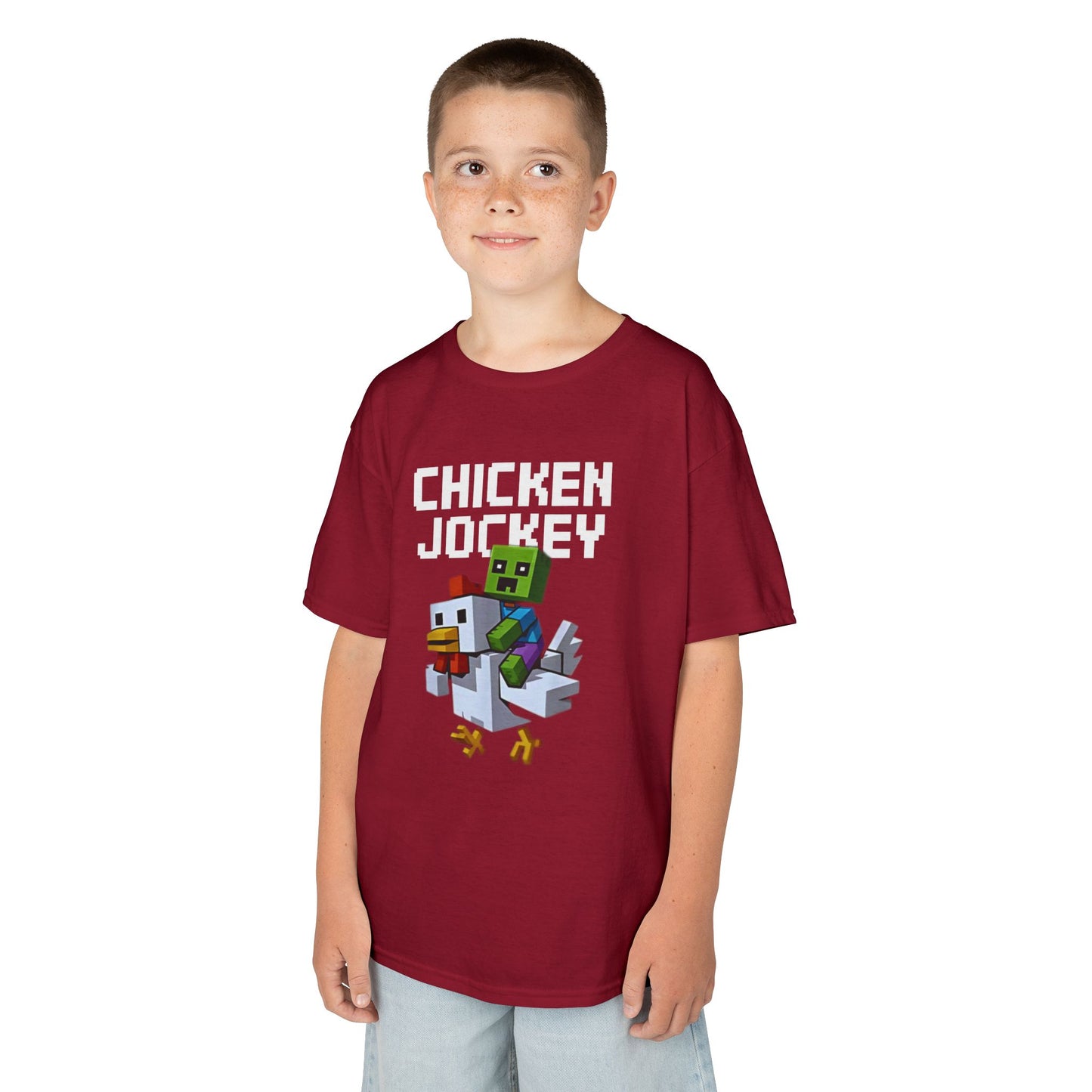 Kids Tee - Fun Minecraft Inspired Chicken Jockey