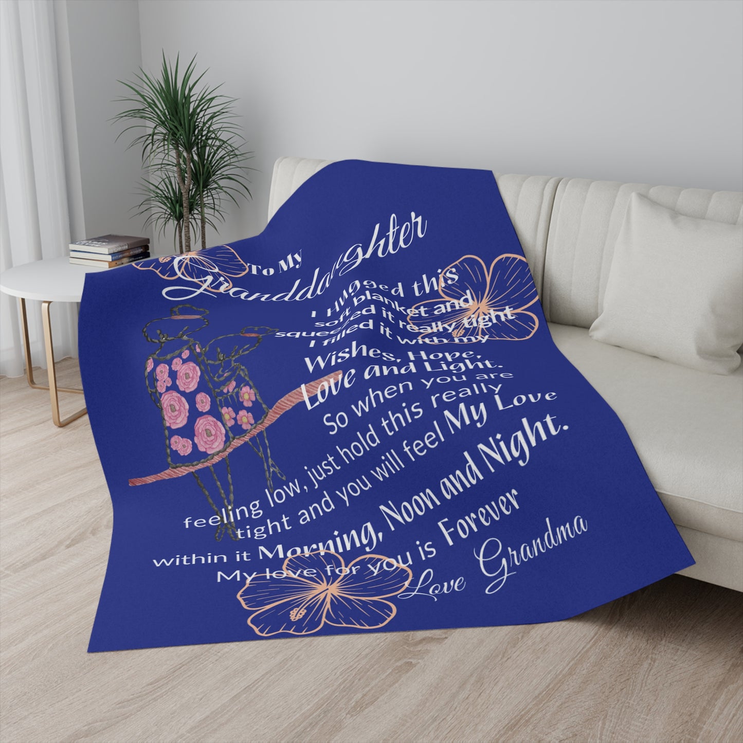 "To My Granddaughter" Sentimental Hug Blanket | Sherpa Blanket - Design Studios Direct