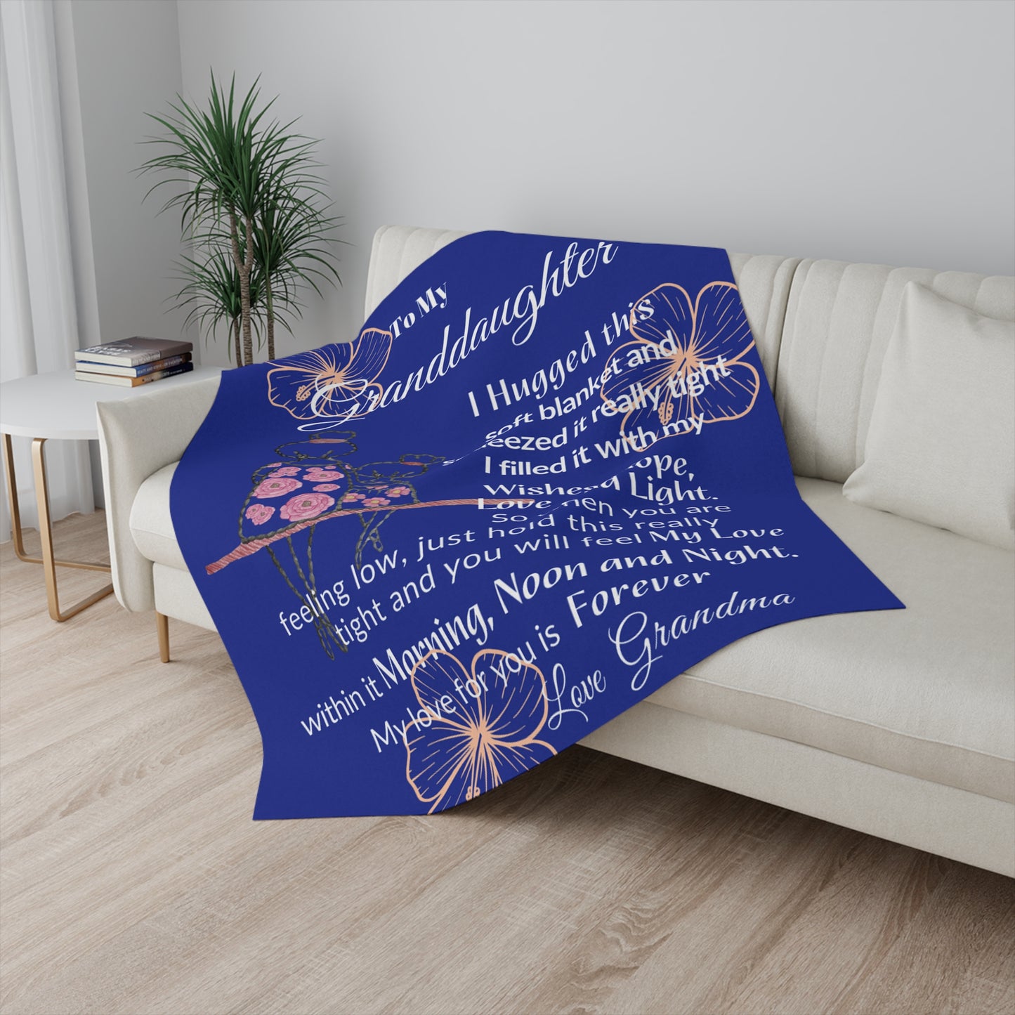 "To My Granddaughter" Sentimental Hug Blanket | Sherpa Blanket - Design Studios Direct
