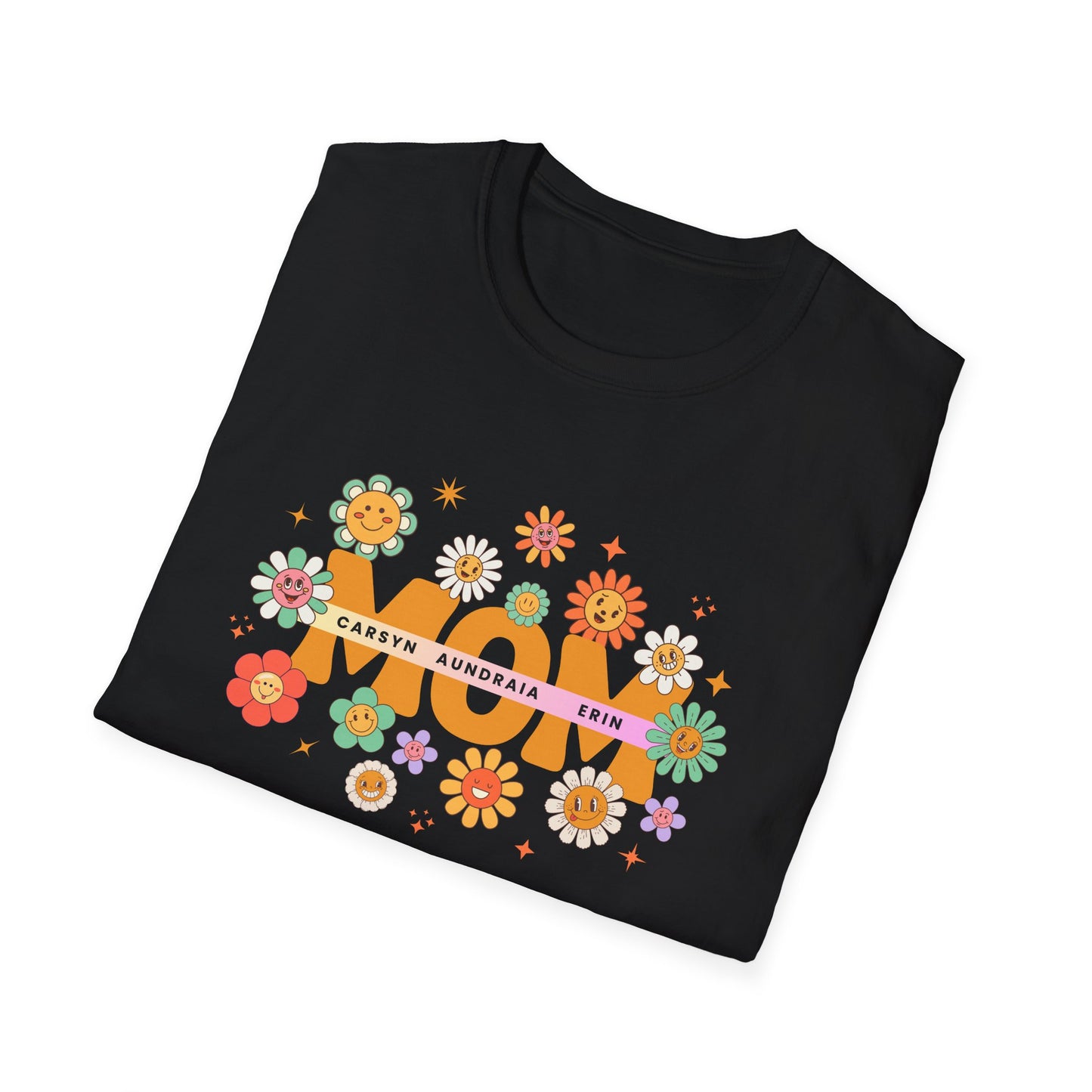 Retro Mom Kids Name T-Shirt