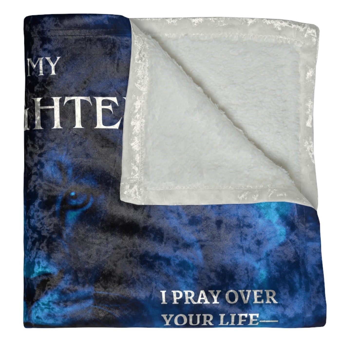 Personalize Crushed Velvet - Lion & Cub Keepsake Prayer Blanket