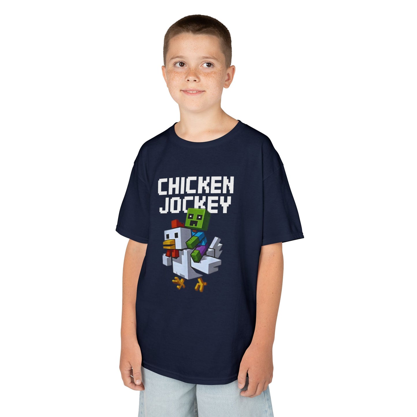 Kids Tee - Fun Minecraft Inspired Chicken Jockey