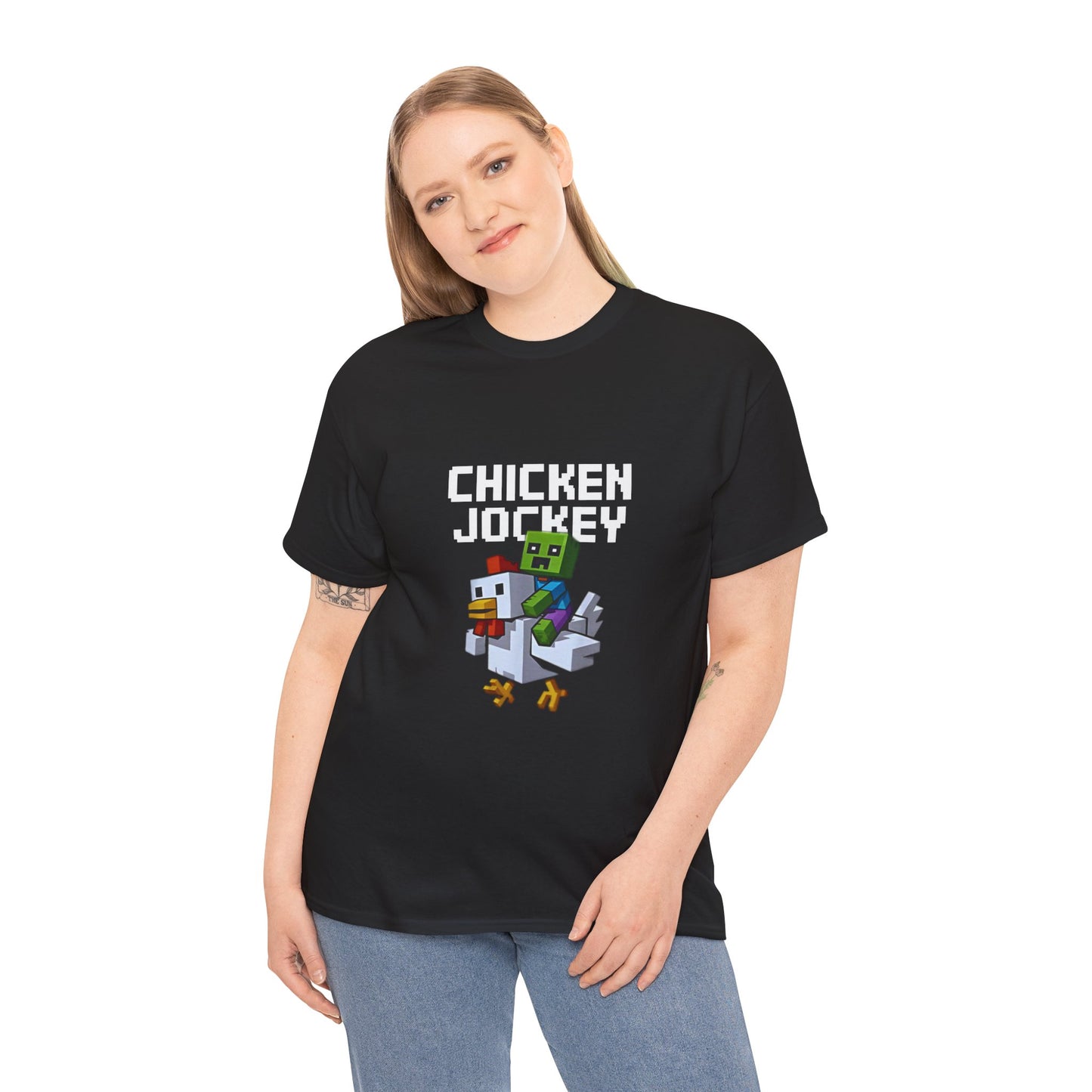 Funny Gamer Tee, Chicken Jockey T-Shirt, Video Game Shirt, Gift for Gamers, Cotton Tee