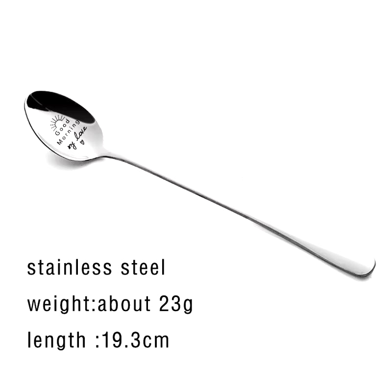 Valentines Day Gift Stainless Steel Milk Coffee Spoons Love Letter Wedding Souvenirs Anniversary Gift for Girlfriend Boyfriend - Design Studios Direct