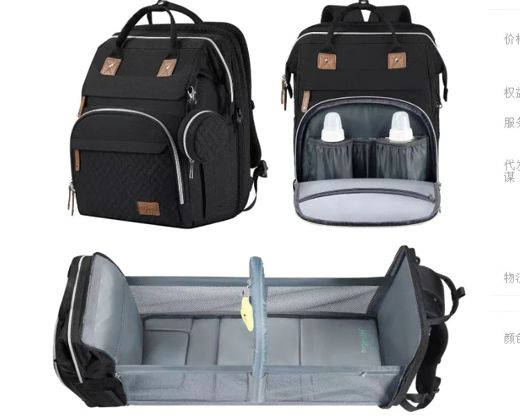 Large Capacity Diaper Bag Backpack with Changing Station: Mother & Baby Organizer