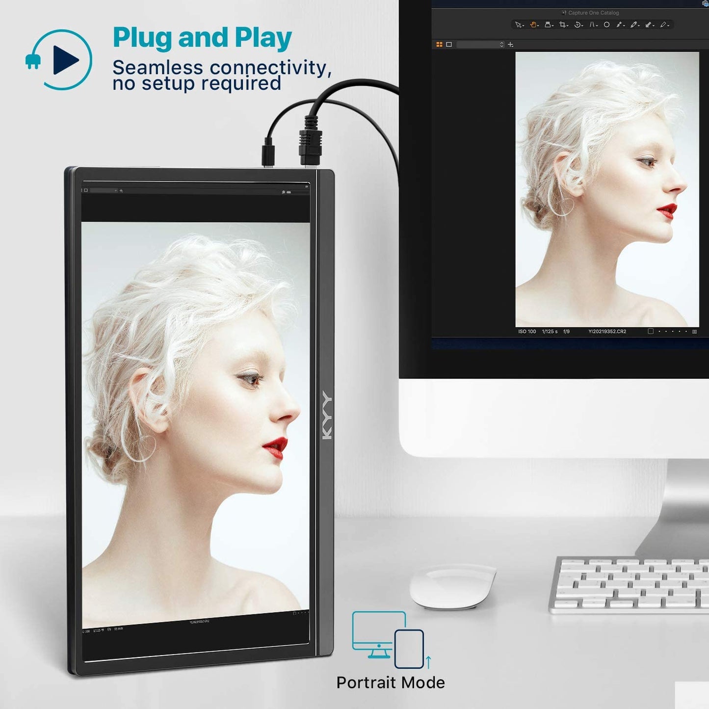 15.6” 1080P FHD Portable Gaming Monitor with HDR, USB-C & HDMI Compatibility - Design Studios Direct