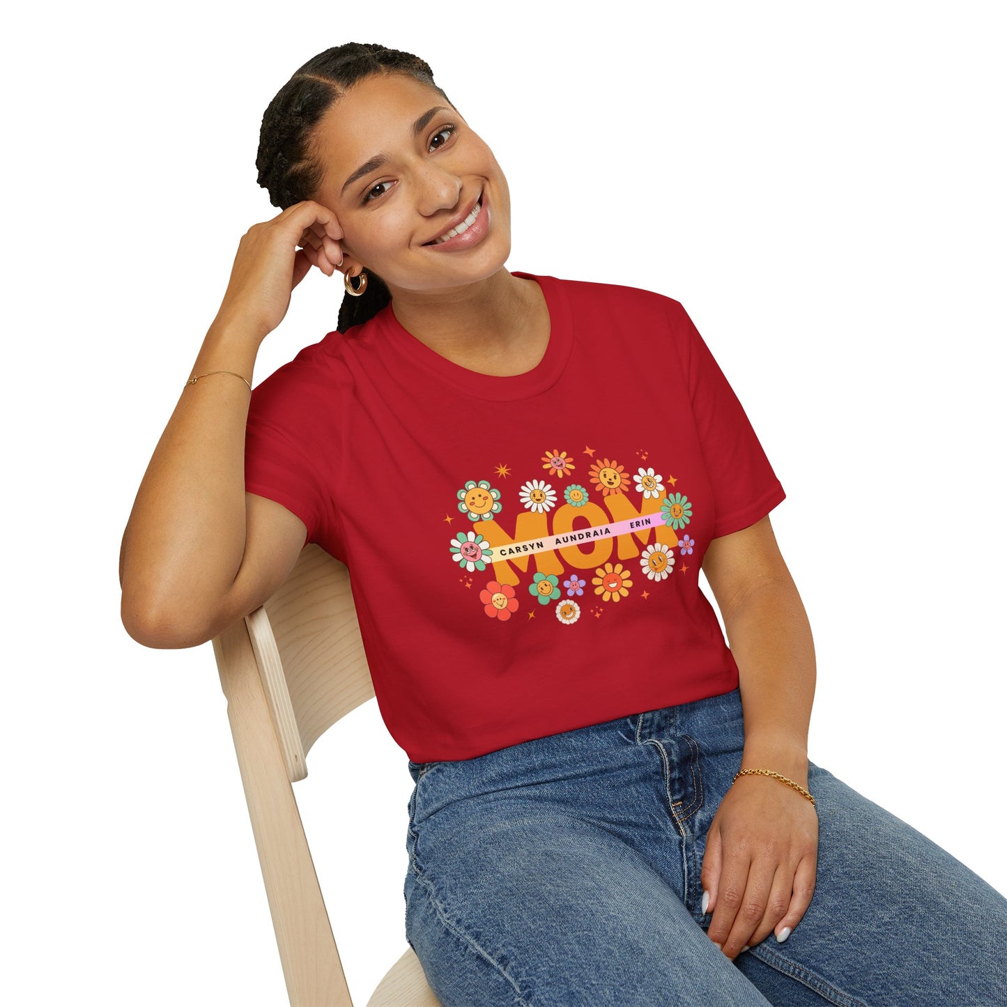 Retro Mom Kids Name T-Shirt