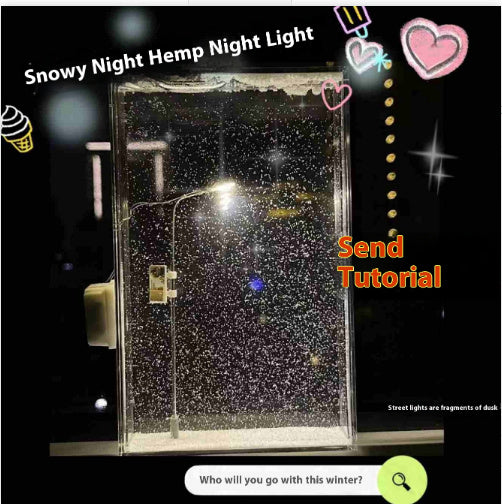 Enchanting Snowfall Night Light – with Flowing Snow Effect - Design Studios Direct