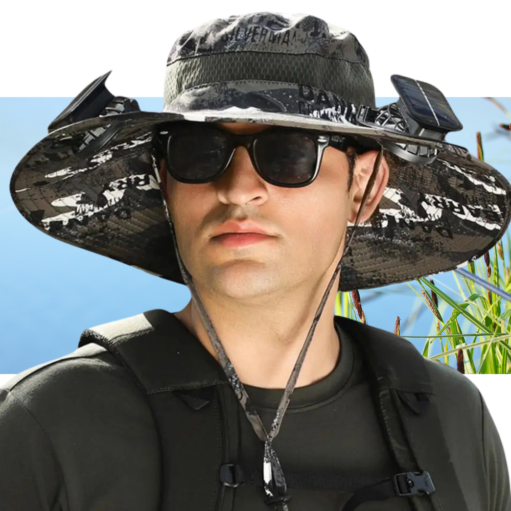 CoolBreeze Solar Fishing Fan Hat - Design Studios Direct