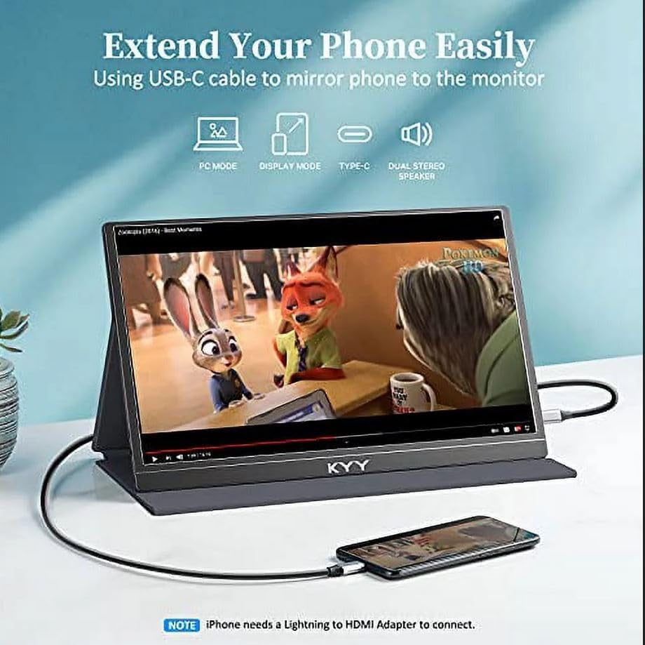 15.6” 1080P FHD Portable Gaming Monitor with HDR, USB-C & HDMI Compatibility - Design Studios Direct