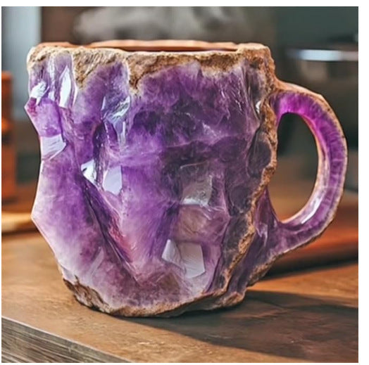 Resin Mineral Crystal Coffee Mugs With Handles Elegant Mineral Crystal Cup - Design Studios Direct