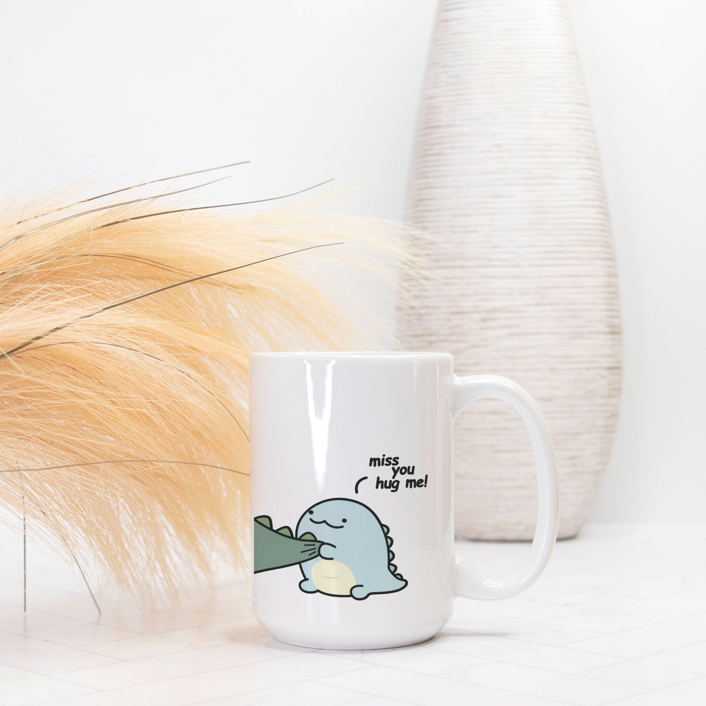 Hug Me Cute Dinosaur Couple Mug Coffee Lover Gift Best Friend Mug Birthday Gift Valentine Gift Friendship Gift