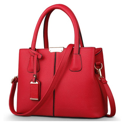 Structured Leather Tote Bag for Women – Large Work Handbag with Shoulder Strap & Top Handle
