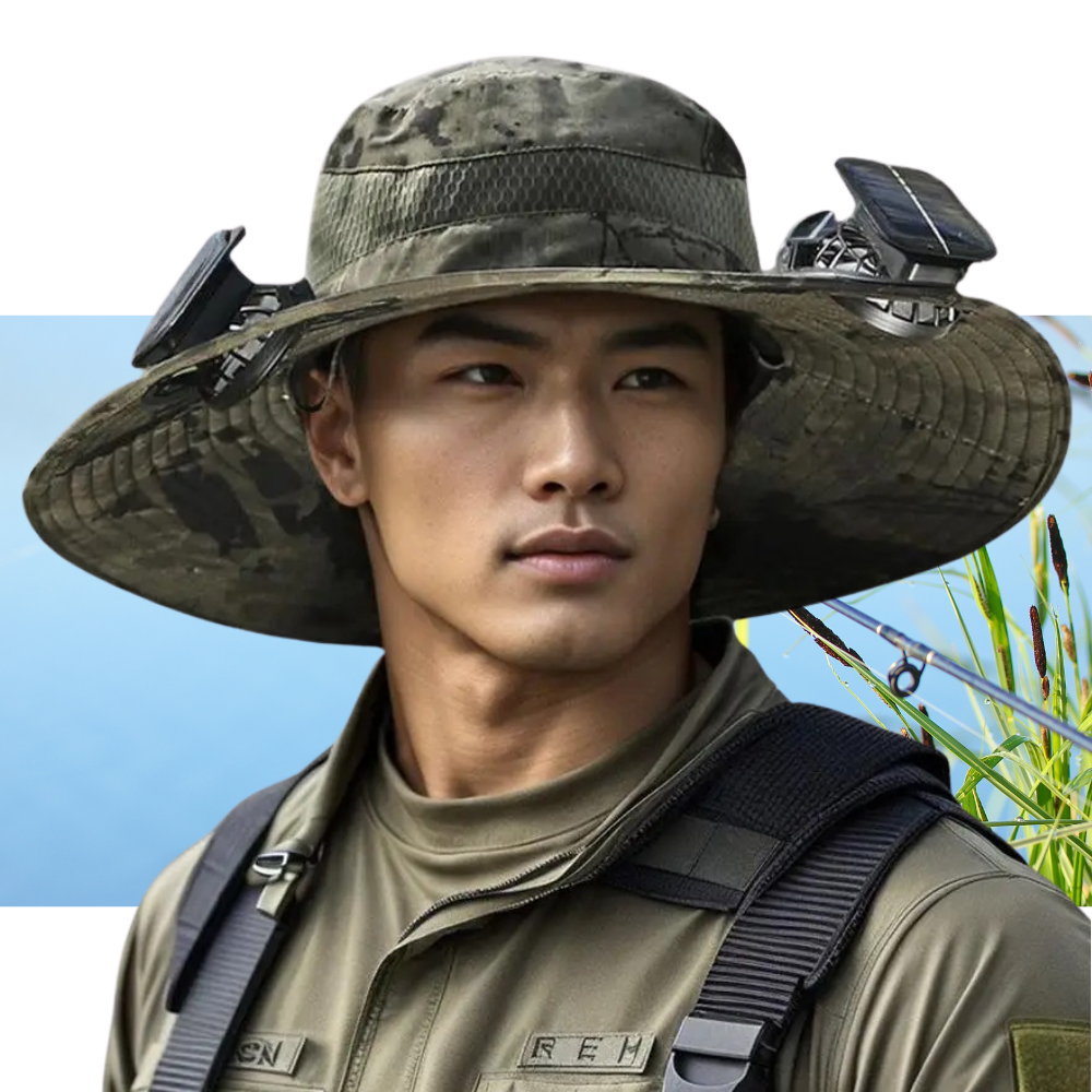CoolBreeze Solar Fishing Fan Hat - Design Studios Direct