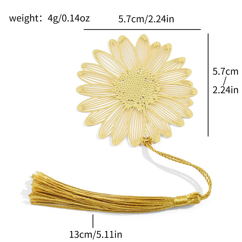 Chinese Style Handmade Book Mark Golden Flower Bookmarks Reading Marker for Book Lover - Design Studios Direct