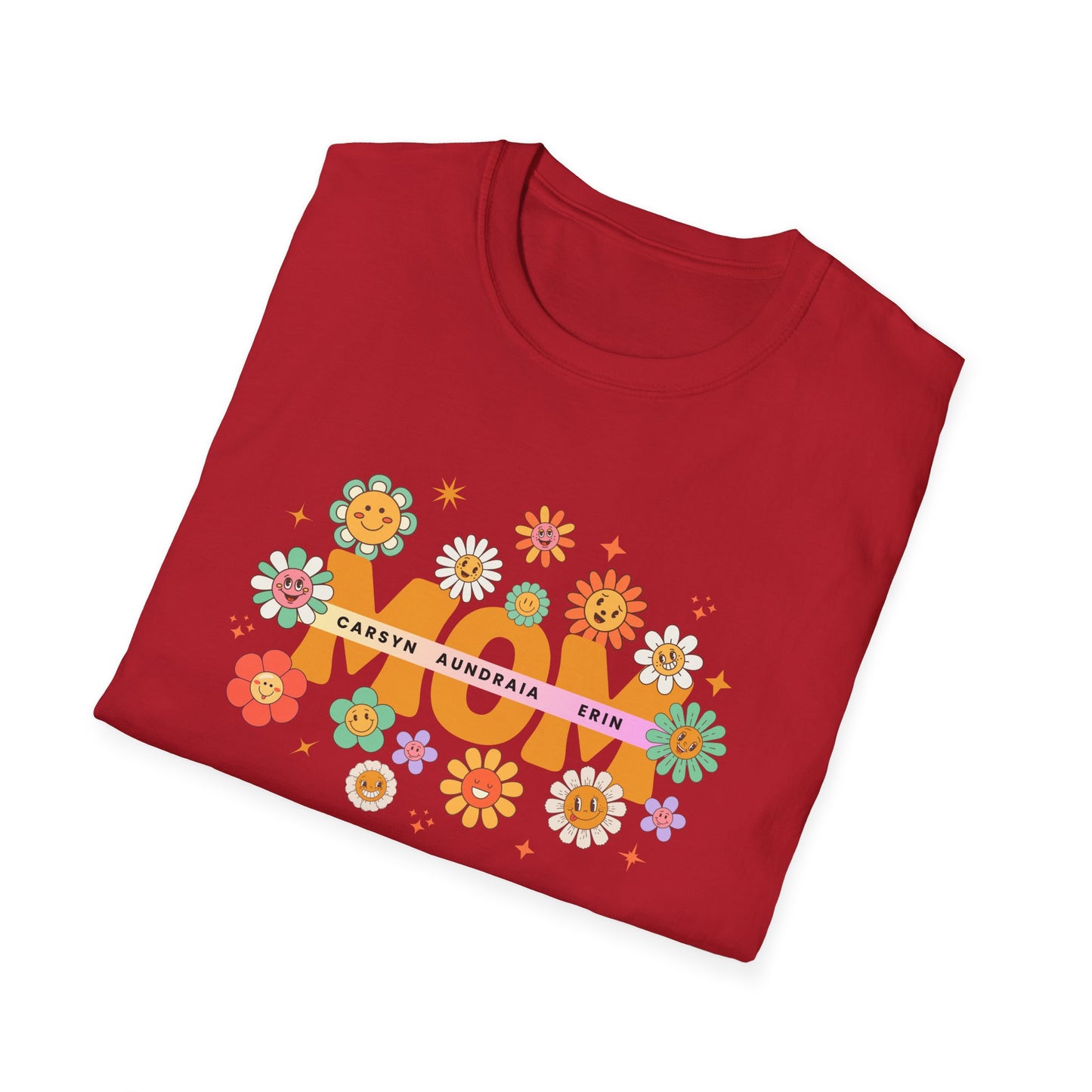 Retro Mom Kids Name T-Shirt