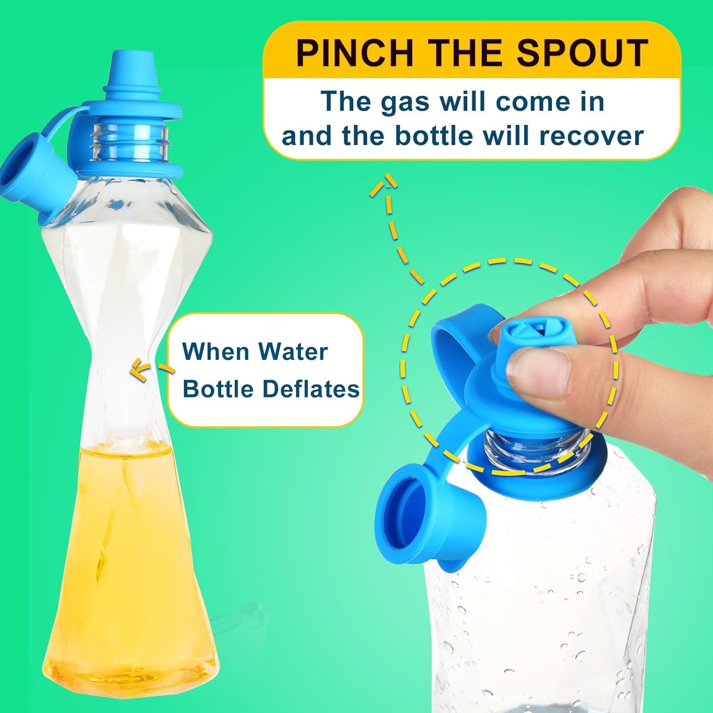 No Spill Silicone Bottles Top Spout for Toddlers, Water Bottle Topper for Toddlers, Water Bottle Spout Adapters, Protects Kids Mouth, 5 Pack (Upgraded) - Design Studios Direct