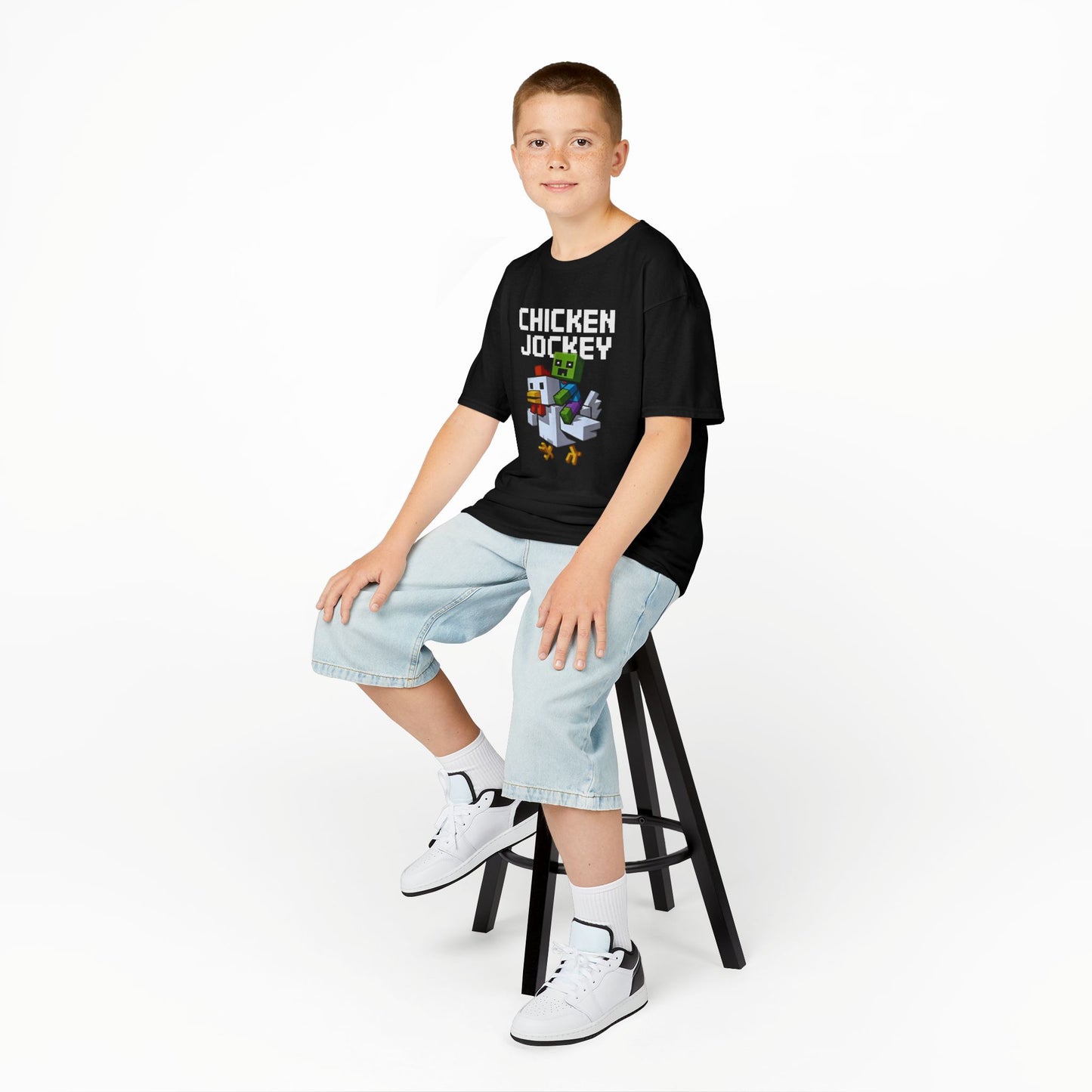 Kids Tee - Fun Minecraft Inspired Chicken Jockey