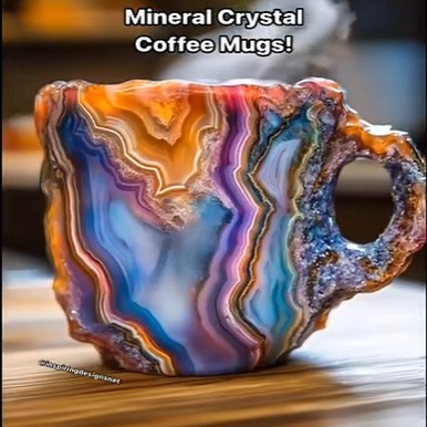 Resin Mineral Crystal Coffee Mugs With Handles Elegant Mineral Crystal Cup - Design Studios Direct