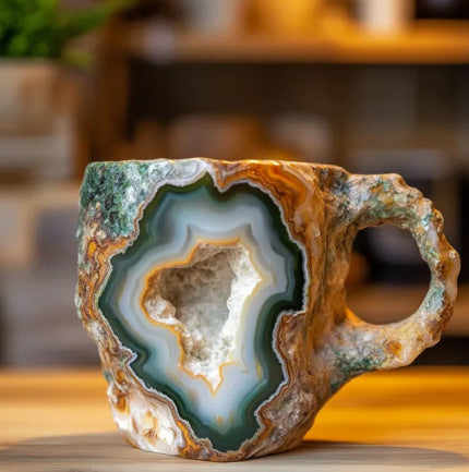Resin Mineral Crystal Coffee Mugs With Handles Elegant Mineral Crystal Cup - Design Studios Direct