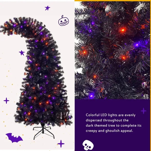 6FT Artificial Fir Bent Top Grinch Style Christmas Tree with 300 LED Lights - Design Studios Direct