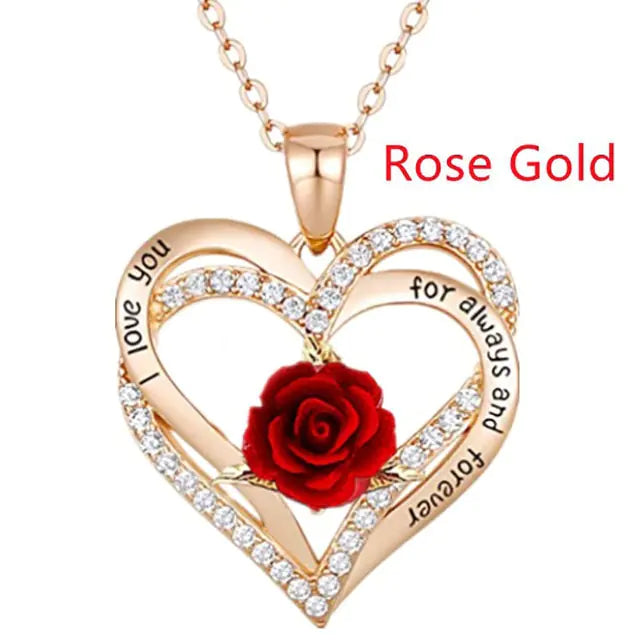 Rose Flower Pendant Necklace - Design Studios Direct