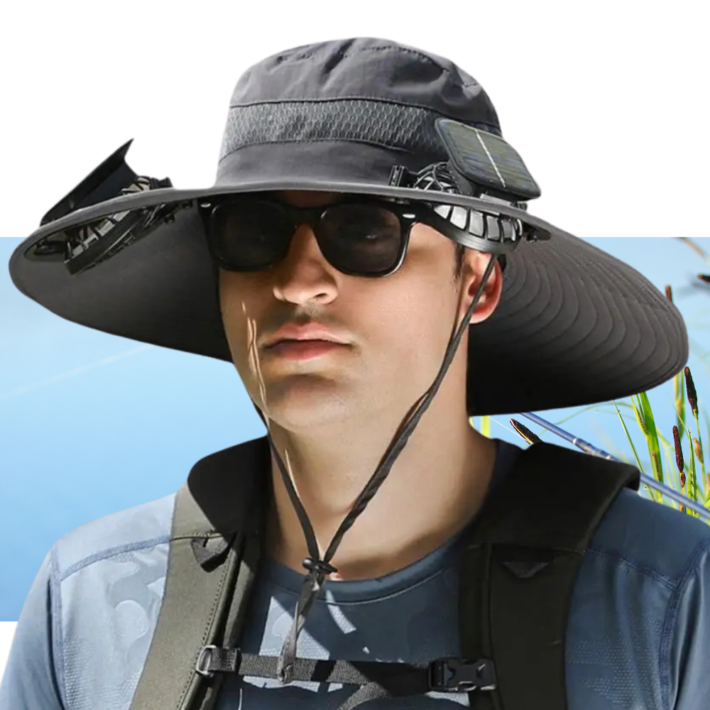 CoolBreeze Solar Fishing Fan Hat - Design Studios Direct