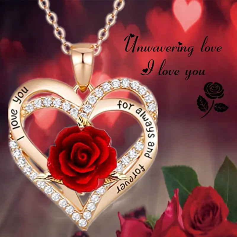 Rose Flower Pendant Necklace - Design Studios Direct