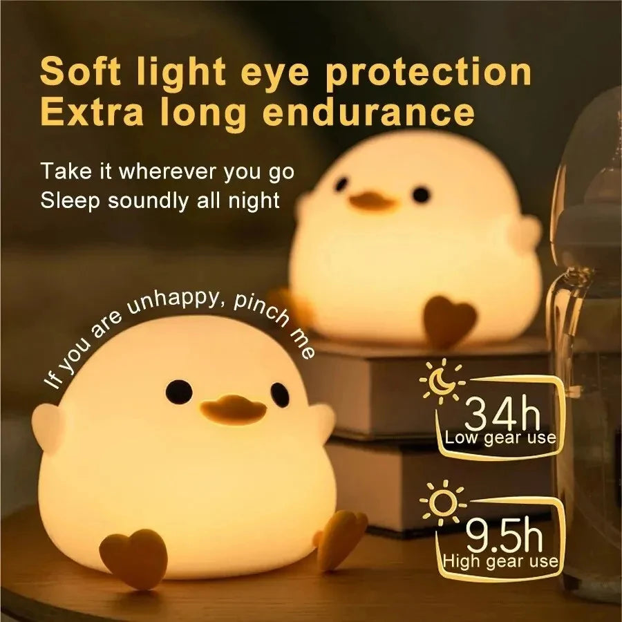 LED Night Light Cute Duck Cartoon Silicone Lamp - Design Studios Direct