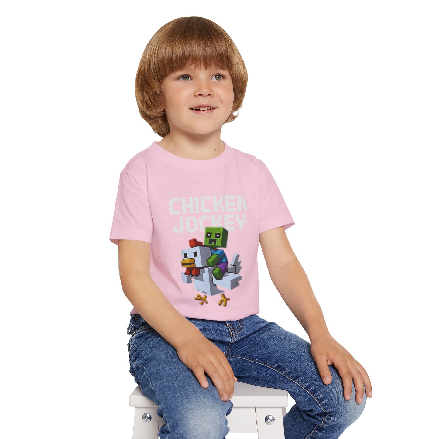 Funny Chicken Jockey Toddler T-Shirt - Cute Gaming Tee for Kids