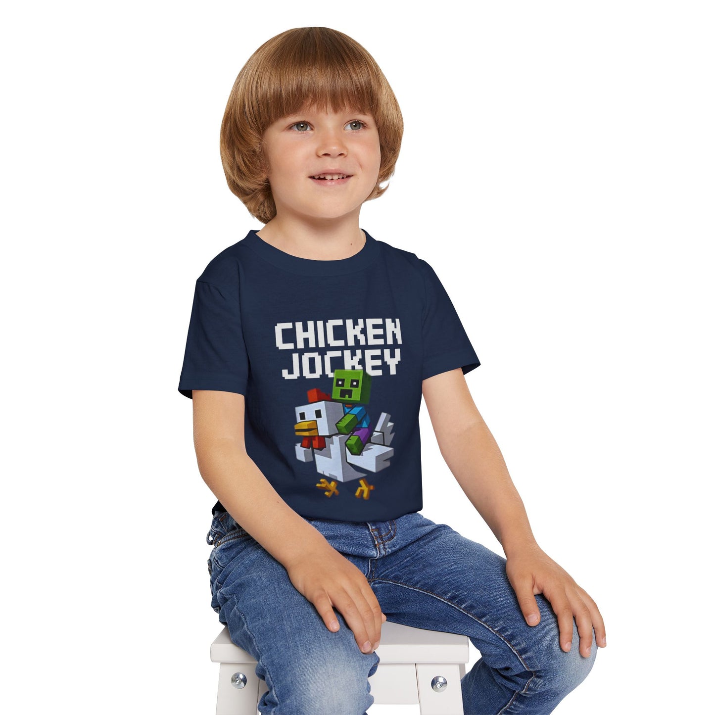 Funny Chicken Jockey Toddler T-Shirt - Cute Gaming Tee for Kids