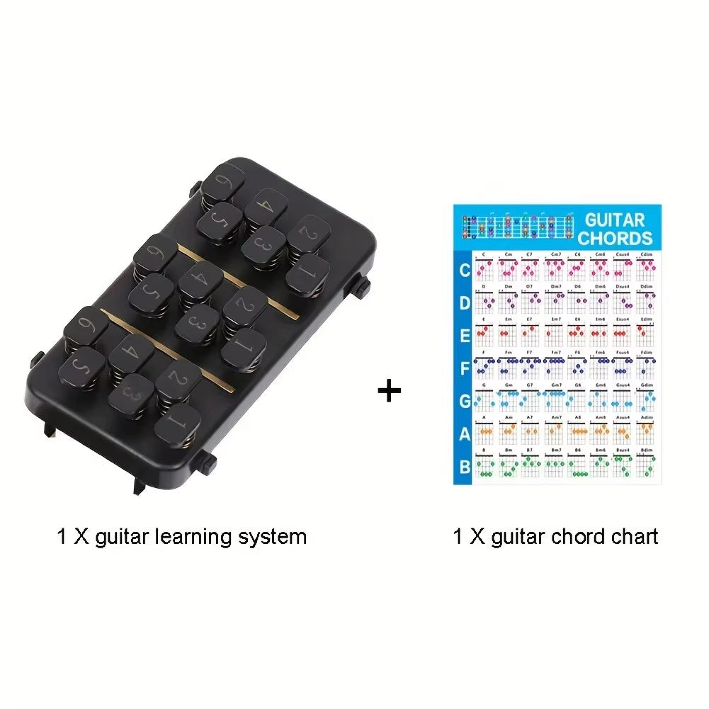 Training Aids Easy Press Kit Guitar Chord Assisted Learning Tool 18 Buttons One Click Guitar Chord for Guitarists Beginner - Design Studios Direct