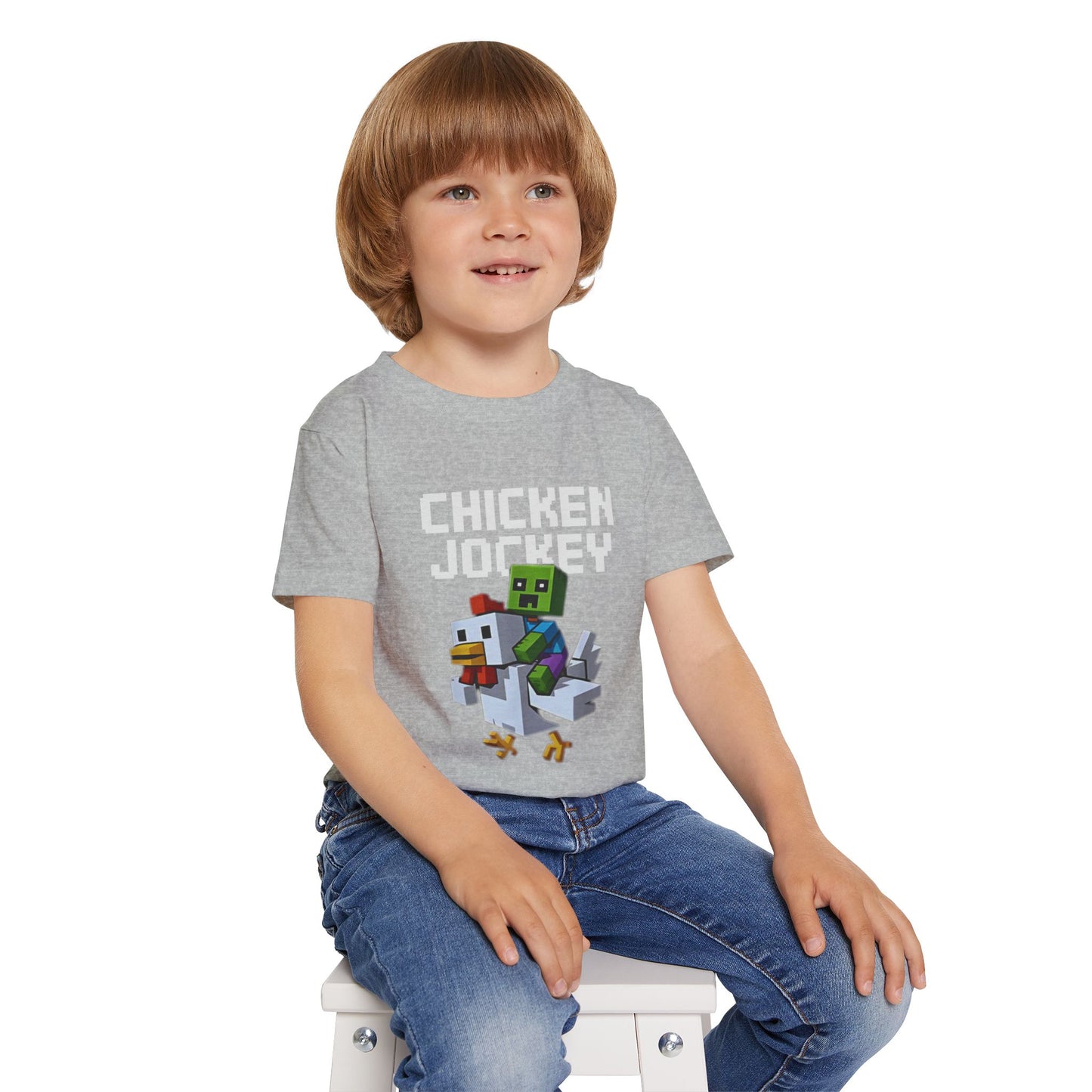 Funny Chicken Jockey Toddler T-Shirt - Cute Gaming Tee for Kids