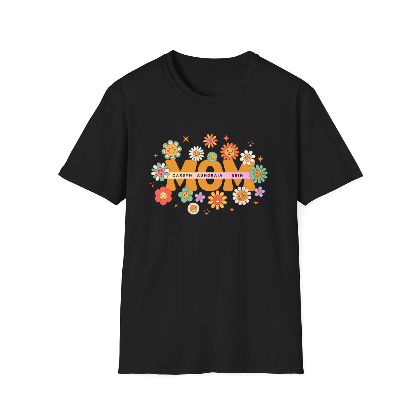 Retro Mom Kids Name T-Shirt