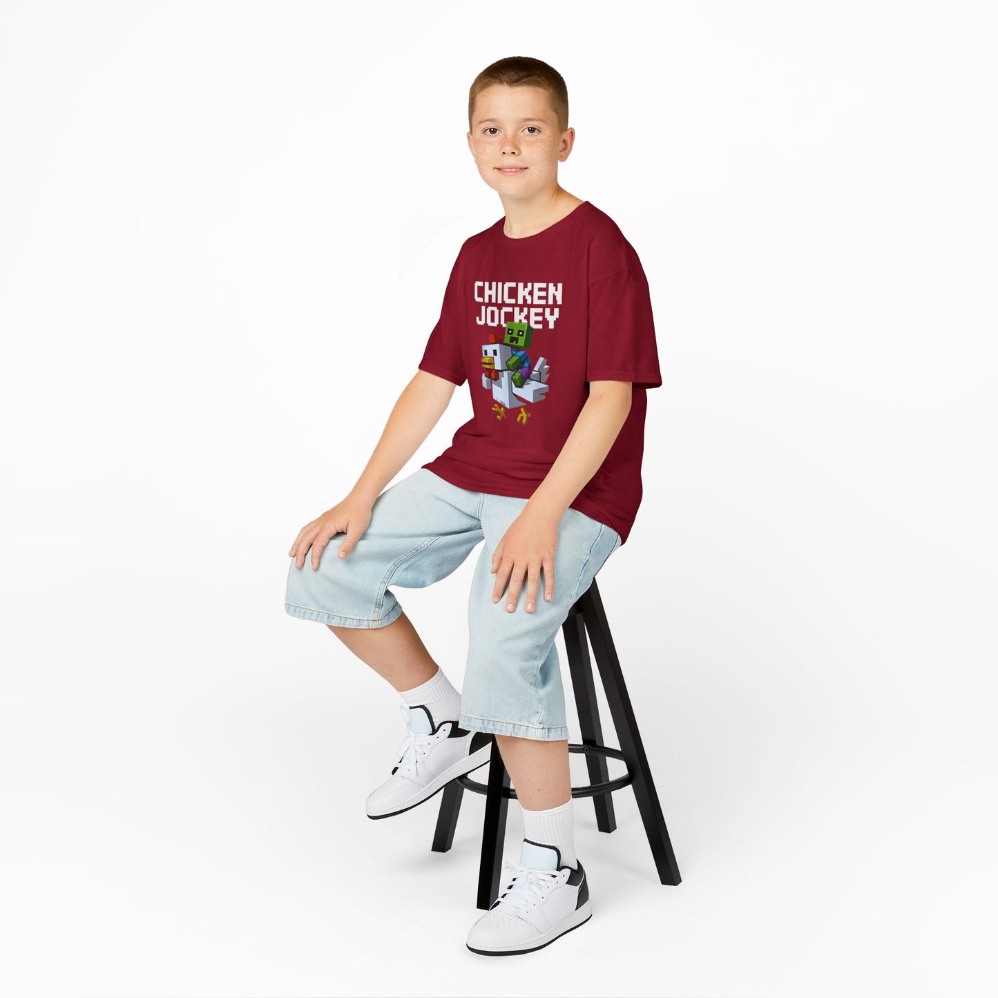 Kids Tee - Fun Minecraft Inspired Chicken Jockey