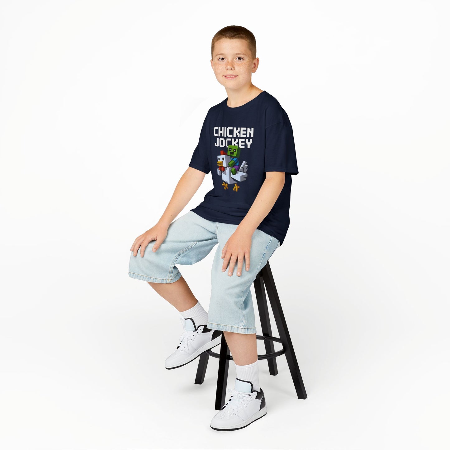Kids Tee - Fun Minecraft Inspired Chicken Jockey