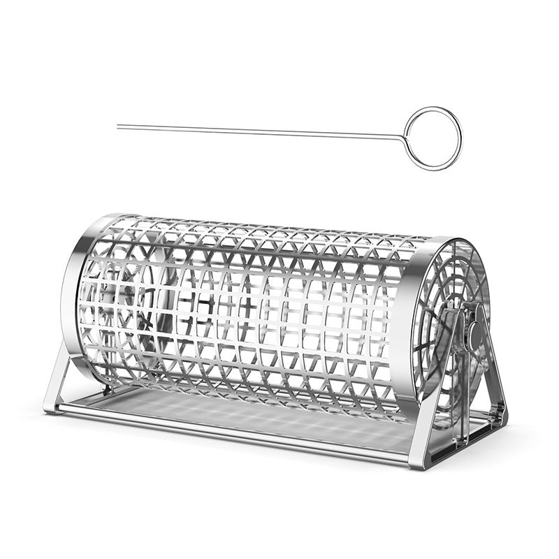 ProGrill Rotating Grill Basket: Outdoor Smoking Cage Portable Barbecue Net Rolling BBQ Grill - Design Studios Direct