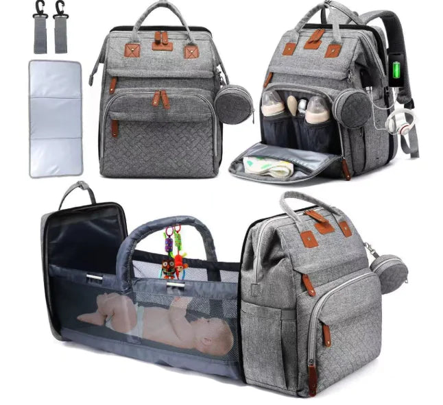 Large Capacity Diaper Bag Backpack with Changing Station: Mother & Baby Organizer