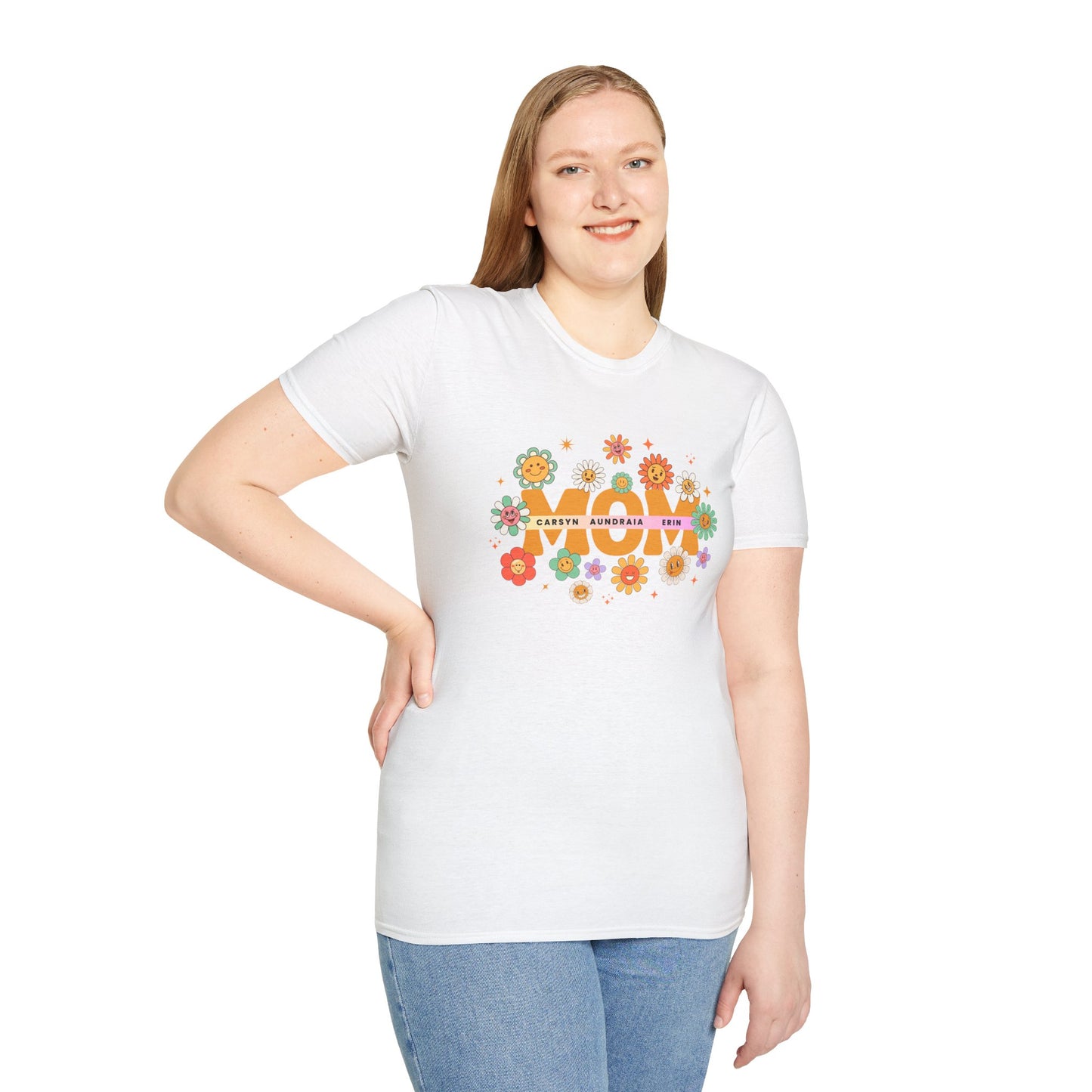 Retro Mom Kids Name T-Shirt