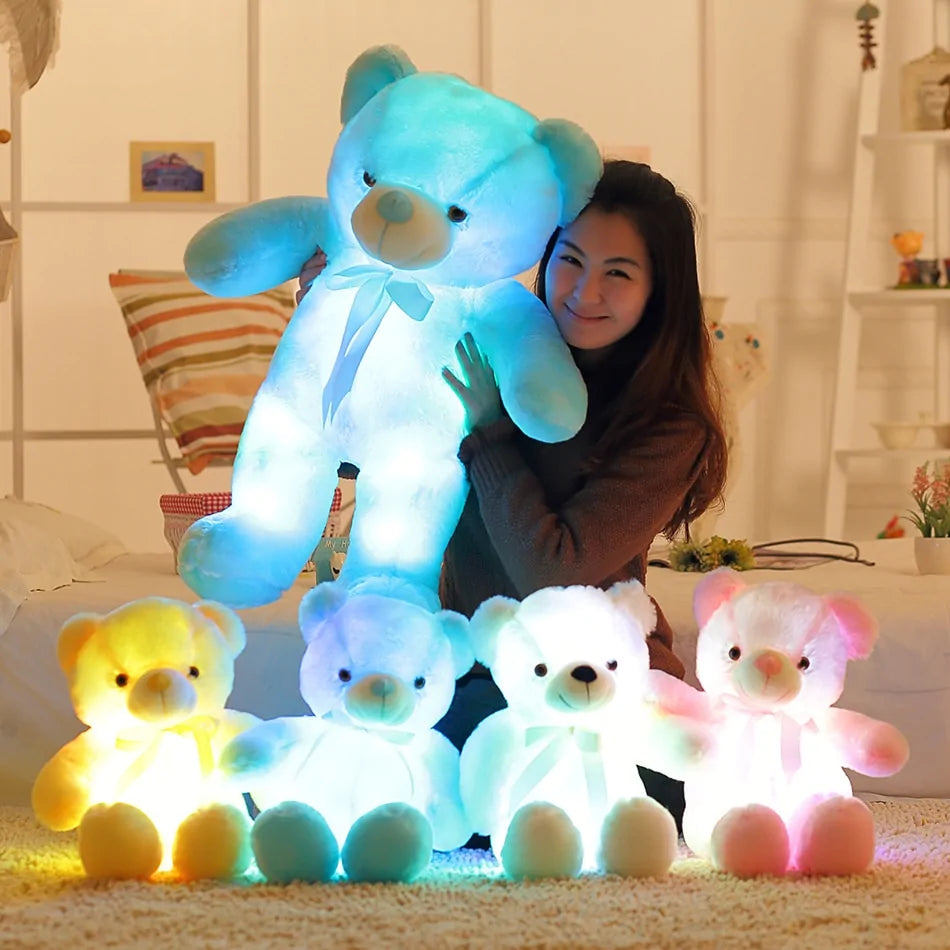 Light Up LED Teddy Bear Stuffed Animals Plush Toy Colorful Glowing Teddy Bear, 20- Inch - Design Studios Direct