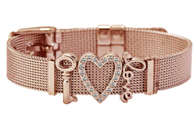 Rose Gold Stainless Steel Mesh Bracelet - Design Studios Direct