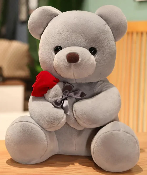 Hugging Roses Teddy Bear Plush Pillow - Design Studios Direct