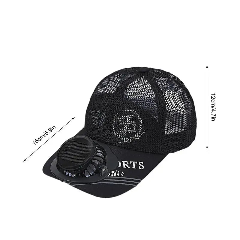 Solar-Powered Cooling Baseball Hat with USB Charging and UV Protection - Design Studios Direct