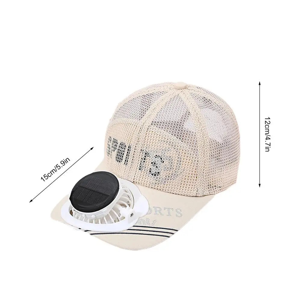 Solar-Powered Cooling Baseball Hat with USB Charging and UV Protection - Design Studios Direct