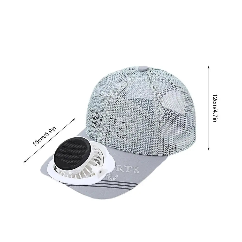 Solar-Powered Cooling Baseball Hat with USB Charging and UV Protection - Design Studios Direct
