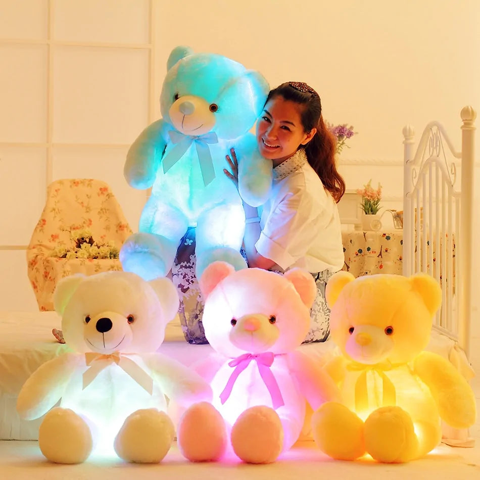 Light Up LED Teddy Bear Stuffed Animals Plush Toy Colorful Glowing Teddy Bear, 20- Inch - Design Studios Direct