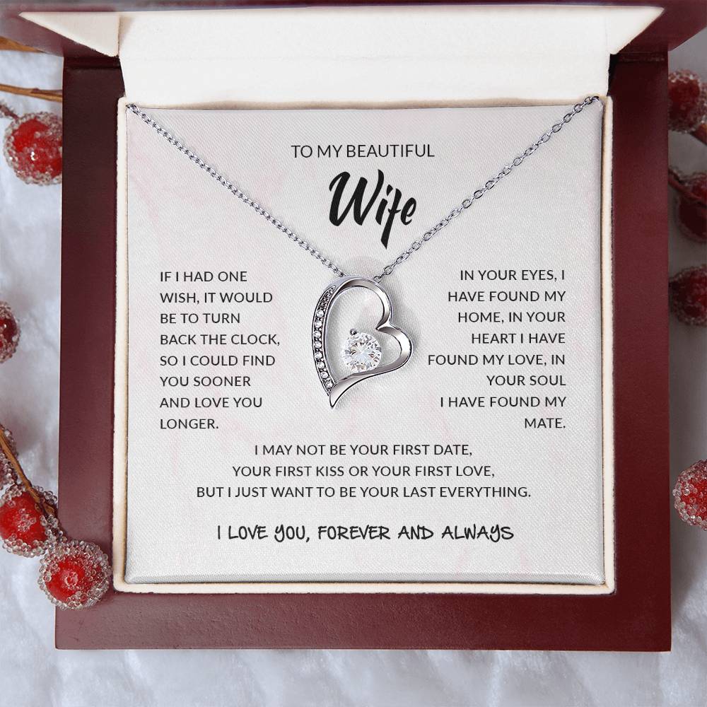 To My Beautiful Wife | I Love You, Forever & Always - Forever Love Necklace - Design Studios Direct