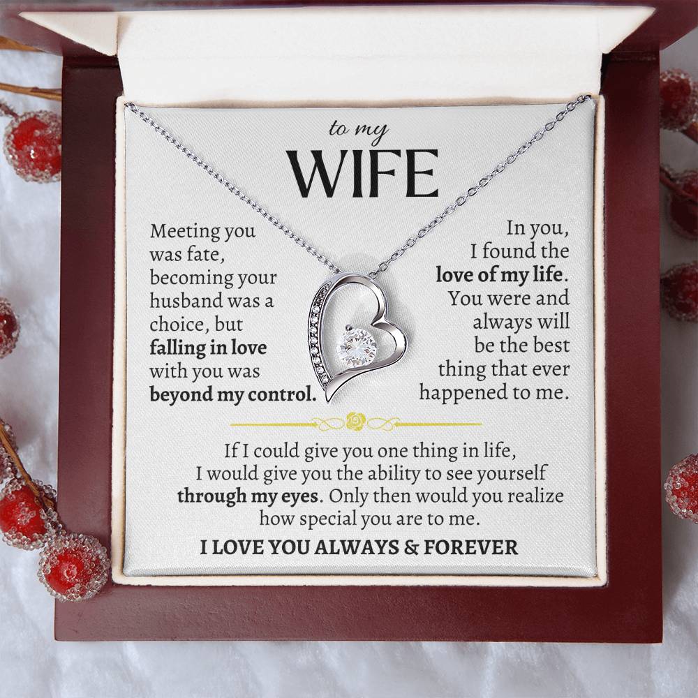 "To My Wife," Heart Necklace - Design Studios Direct